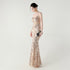 Graceful Sequin Embellished Mesh Mermaid Maxi Dress